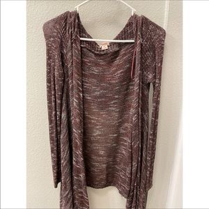 Maroon/Burgundy Women’s Hooded Cardigan